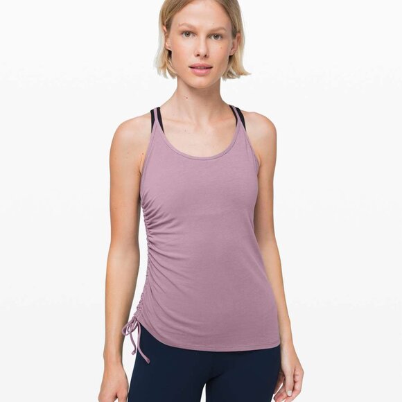 Lululemon purple tank size 6 side scrunched  gently worn size 6 - Picture 1 of 7
